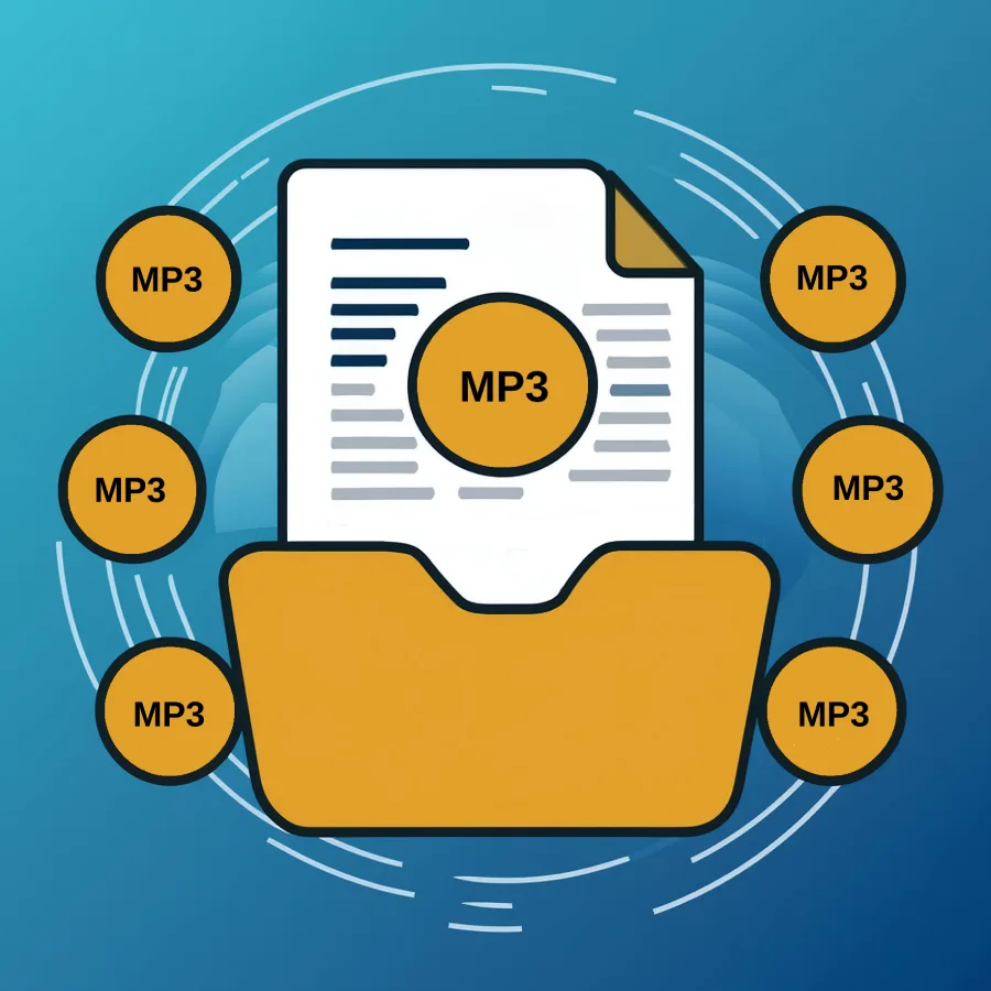 Illustration: MP3 files being merged